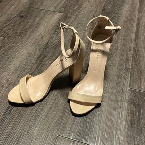 Size 8.5 Lulu’s Light Nude Ankle Strap Heels